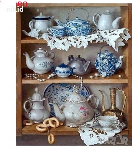 чайник сервизи 5D гоблен диамантен гоблен картина мозайка за направа по схема с камъчета