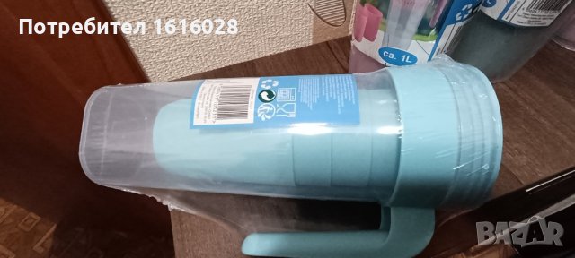 Кана за лимонада,чай,вода с цедка,с капак и 4 чаши.Къмпинг,пикник,парти., снимка 2 - Термоси - 44132440