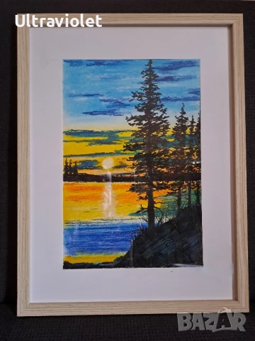 Пейзажи маслен пастел , снимка 4 - Картини - 50443698