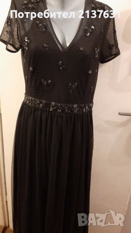 ДЪЛГА  ДАМСКА  ОФИЦИАЛНА ЧЕРНА РОКЛЯ  TWINSET - Milano, снимка 1