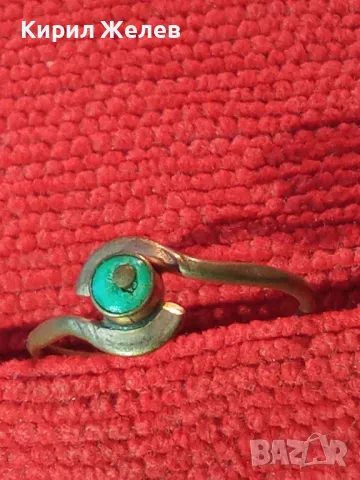 СТАРИНЕН МЕДЕН СКЪПОЦЕНЕН ПРЪСТЕН ФИНА РЪЧНА МАЙСТОРСКА ИЗРАБОТКА с НАТУРАЛЕН ТЮРЗОАЗ 29448, снимка 11 - Антикварни и старинни предмети - 47124395