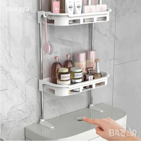 5191 Етажерка за тоалетна с 2 рафта, снимка 3 - Органайзери - 47471601