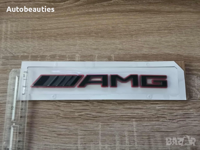Mercedes Benz AMG черна емблема с червен кант , снимка 3 - Аксесоари и консумативи - 51877988