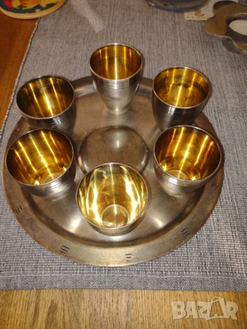Продавам сребърноникелов руски сервиз с позлата, снимка 1