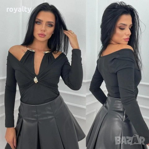 Боди със Златни Акценти Два Цвята , снимка 2 - Бельо - 53483463