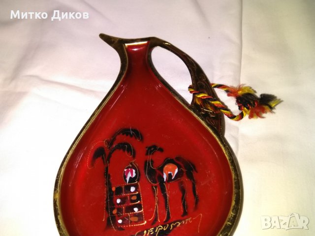 Метална медна делва за стена -може пепелник Йерусалим маркирана 21х12см, снимка 4 - Декорация за дома - 29038970