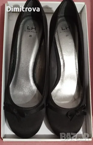 Дамски черни официални обувки от плат La Halle, 39 номер, нови, снимка 9 - Дамски обувки на ток - 47931614