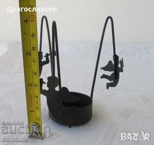 Свещници: от колело на каруца дърво ковано желязо, свещник, елен елени ангел ангели, снимка 14 - Други ценни предмети - 28874355