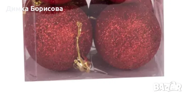 Комплект от 6 броя коледни топки, 4 см., снимка 9 - Декорация за дома - 47943262