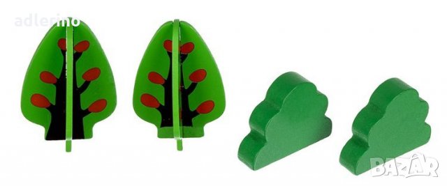  Дървена железопътна линия - 89 елемента Ново, снимка 10 - Коли, камиони, мотори, писти - 34159391