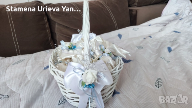 Дизайнерска официална рокля + сватбен букет и кошница, снимка 12 - Рокли - 51789297
