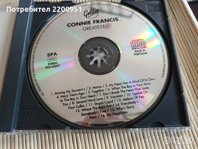 CONNIE FRANCIS, снимка 4 - CD дискове - 43837376