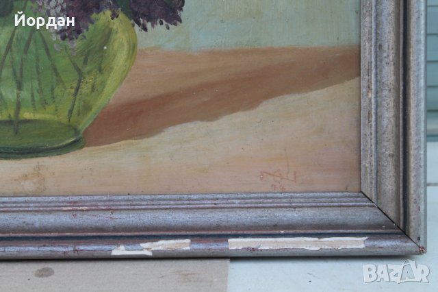 Маслена картина върху шперплат с дървена рамка, снимка 6 - Колекции - 38334136
