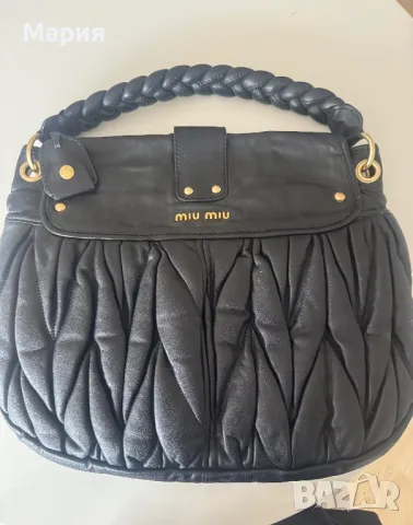 Красива дизайнерска “куфар/ Kofferbag“ чанта MiuMiu от естествена кожа черна. Нова , снимка 5 - Чанти - 49726432