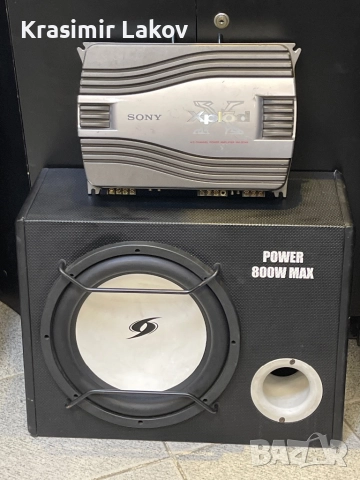 Бас каса Alpine и усилвател sony