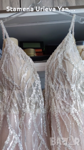 Дизайнерска официална рокля + сватбен букет и кошница, снимка 9 - Рокли - 51789297