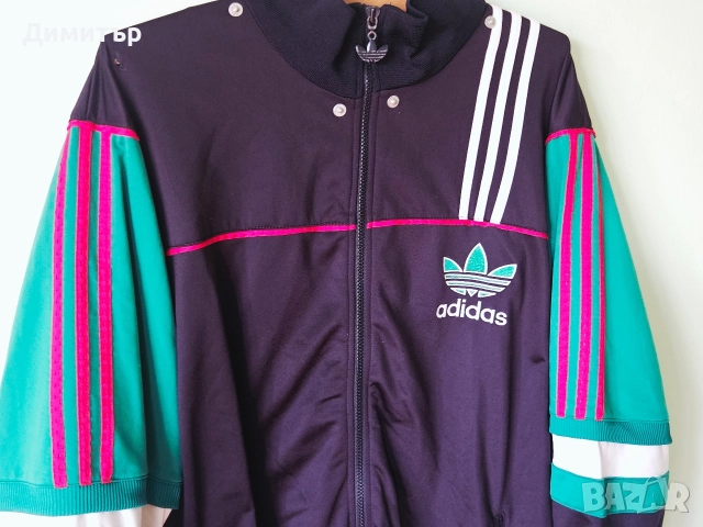 Vintage Adidas track jacket горница анцунг band of the 3 stripes XL, снимка 7 - Спортни дрехи, екипи - 52703479