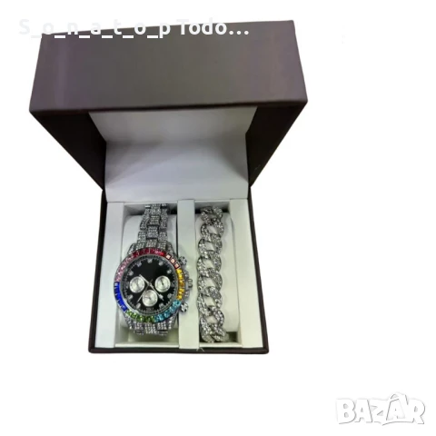Луксозен комплект, гривна и часовник, снимка 1
