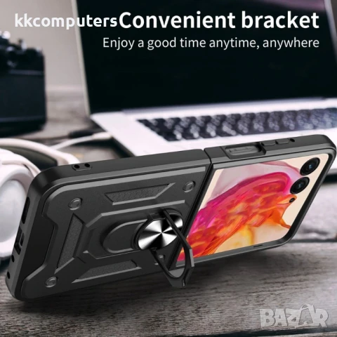 Motorola Razr 60 Slide Camera Lid /PC + TPU Удароустойчив Ring Holder Калъф и Протектор, снимка 8 - Резервни части за телефони - 50443738