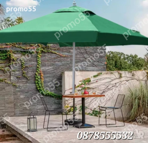 Голям чадър 230см. х230см., с клапа за стабилност при вятър, снимка 2 - Градински мебели, декорация  - 50569684