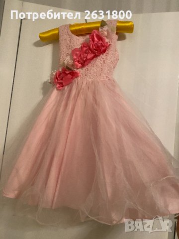 Официална рокля с цветя 7-8 год, снимка 4 - Детски рокли и поли - 43822563