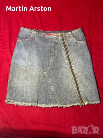 Стилна дамска дънкова пола Junken Jeans / Размер M / 98% памук, снимка 1