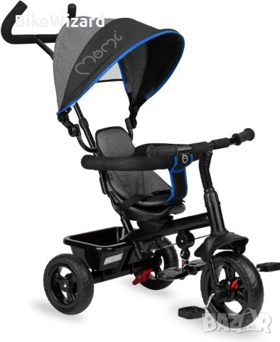 Momi Iris Blue Велосипед Количка Триколка с голям кош 5 в 1 НОВО