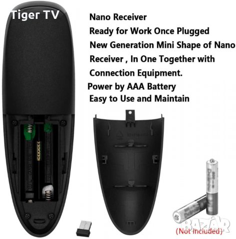 Гласово дистанционно управление за ТВ Бокс Android G10 PRO с микрофон и със Жироскоп и подсветка, снимка 8 - Дистанционни - 33525381