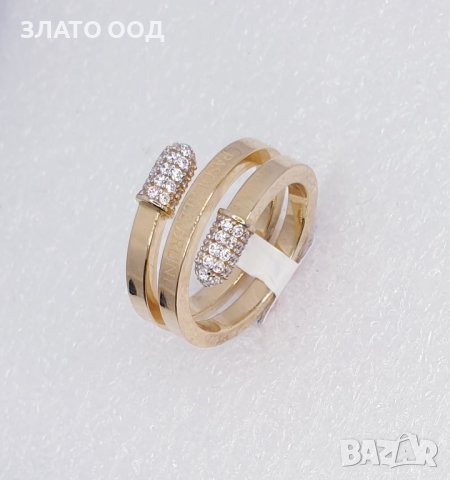 Златни твърди гривни и пръстени 14К Пирон  тип белезник, снимка 17 - Гривни - 27273275