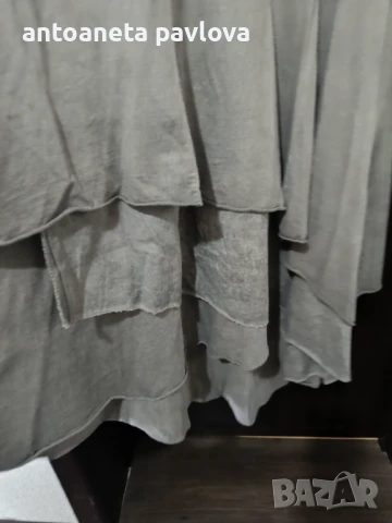 Макси рокля варен памук в сиво, снимка 6 - Рокли - 50572187