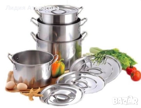 Комплект тенджери от неръждаема стомана, снимка 7 - Съдове за готвене - 43059922