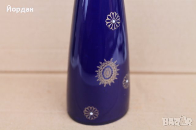 Порцеланова Немска ваза цвят кобалт, снимка 3 - Антикварни и старинни предмети - 44050241