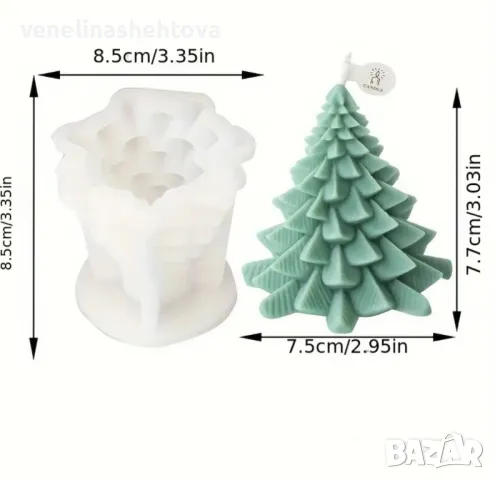3D Елха Силиконов молд форма за свещи гипс сапун смола фондан КОД 4363