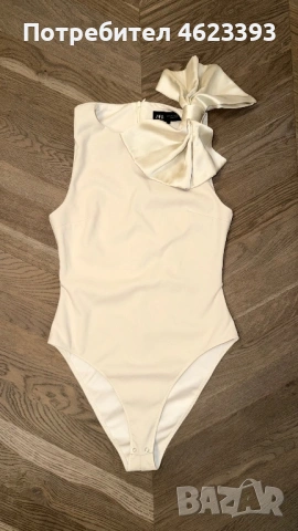 Дамско боди със сатенена панделка Zara