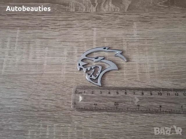 Hellcat лого сребриста емблема лява, снимка 2 - Аксесоари и консумативи - 47978282