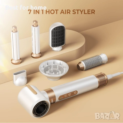 UKLISS  7-в-1 сешоар -сушене,изправяне, къдрене, обем, масажиране, йонна грижа , снимка 2 - Маши за коса - 53282160