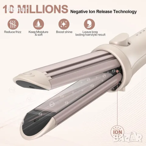 LURA Преса за коса и маша 2 в 1 Керамична йонна 25 мм Бързо загряваща маша, снимка 3 - Преси за коса - 47314092