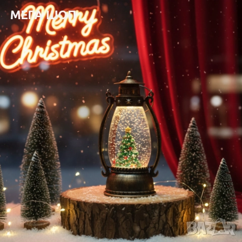 Ретро LED коледен фенер с падащ сняг – магическа светлина и празничен уют, снимка 3 - Декорация за дома - 52586037