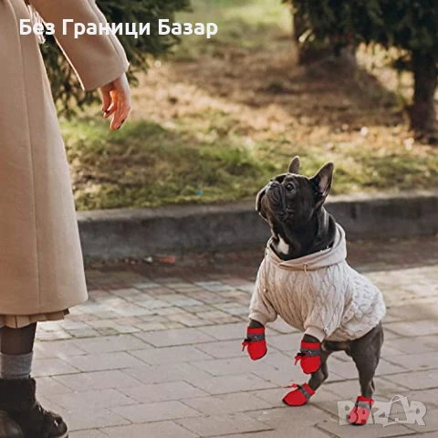 Нови 8 броя Обувки за малки кучета против хлъзгане с рефлектор, снимка 5 - За кучета - 51416459