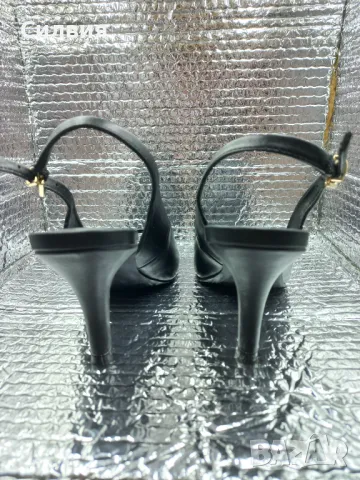 Дамски летни обувки на ток, естествена кожа, черни, Graceland, купени от Deichmann, N 36, снимка 5 - Дамски обувки на ток - 50335670