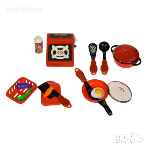 Детски кухненски комплект с котлон и аксесоари, снимка 3 - Образователни игри - 53055786