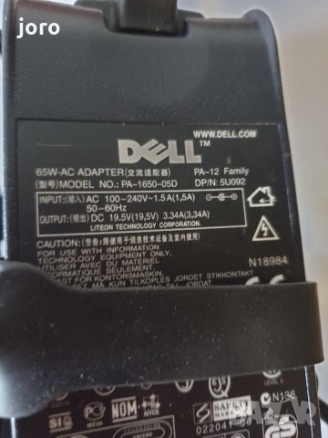 dell 19,5v 3,34a, снимка 1