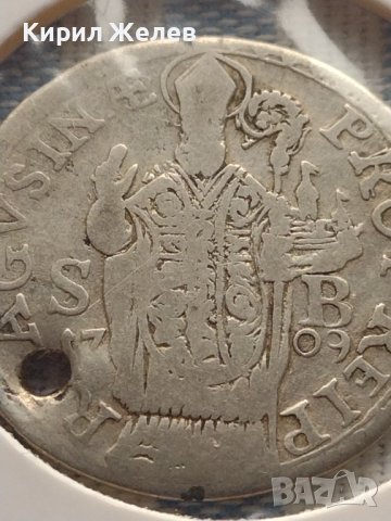 Сребърна монета 1/2 дукат 1709г. Рагуза уникат за КОЛЕКЦИОНЕРИ 26045, снимка 3 - Нумизматика и бонистика - 42999567