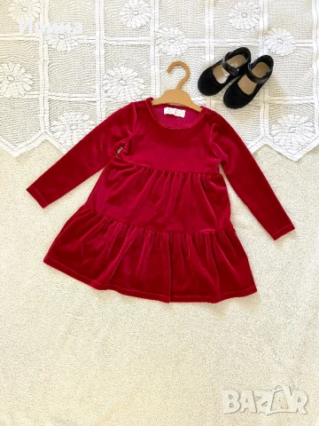 ✨ Кадифена рокля за момиче. В два размера: 86/92 и 110/116