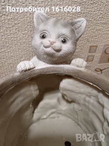 Саксия с котка,кашпа за цветя., снимка 6 - Саксии и кашпи - 43823202
