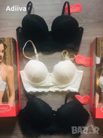 Нови лусозни сутиени с дантела бюстие черен телесен Belladonna, снимка 2 - Бельо - 28616764