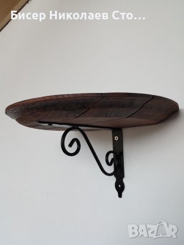 Стенни етажерки -цветарници от дъбов масив (автентични реставрирани бъчви)с ковано желязо , снимка 2 - Декорация за дома - 39752037