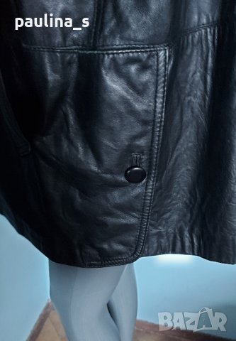 Палто с хастар от естествена кожа "Vera Pelle" / голям размер , снимка 7 - Палта, манта - 43621932