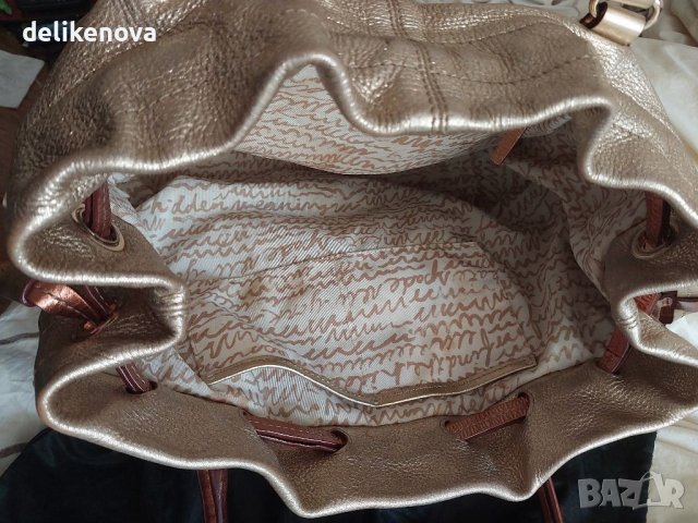 Уникат! Kate Spade. New York. Златна  Оригинална кожена чанта, снимка 11 - Чанти - 33274463