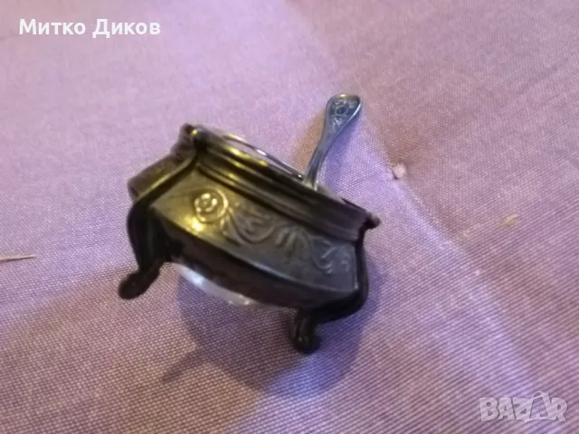 РУСКА съд за хайвер Н-32мм и фи 40 и 55мм  Мелхиор СССР с лъжичка 75мм, снимка 2 - Колекции - 49470434